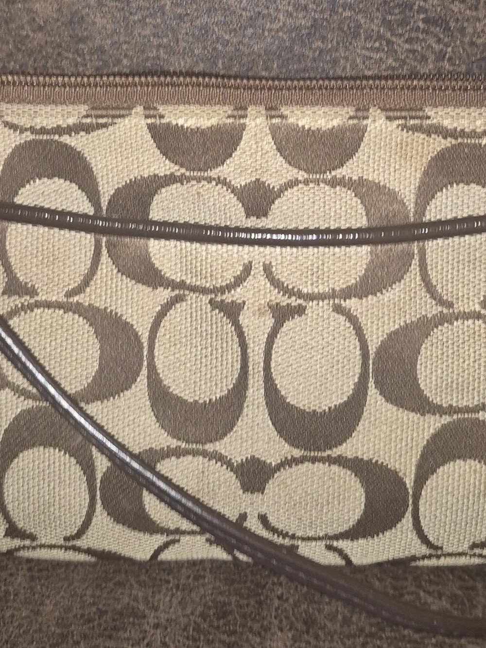 Coach Signature Canvas Wrislet Wallet in Khaki and Brown